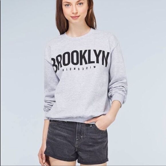 𝅺ARITZIA La Notte Black Tommaso Brooklyn Crewneck Sweatshirt Size M/L - Picture 2 of 8